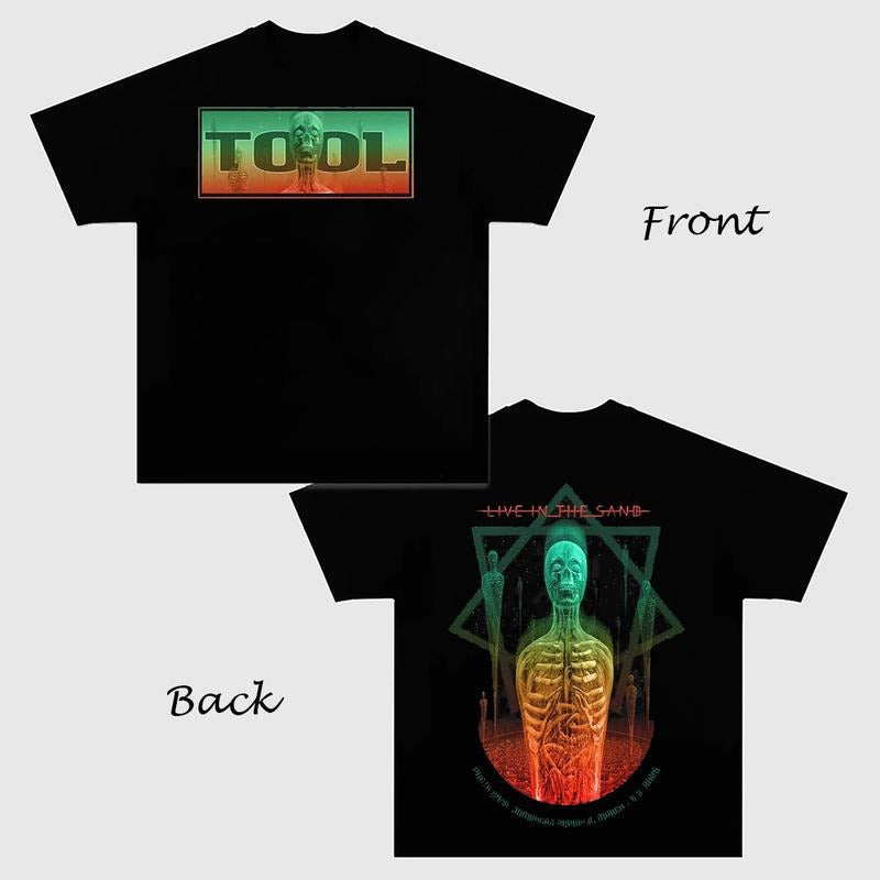 TOOL Band T Shirt Live in the Sand Graphic Tee Vintage Rock Concert Merch for Men Women