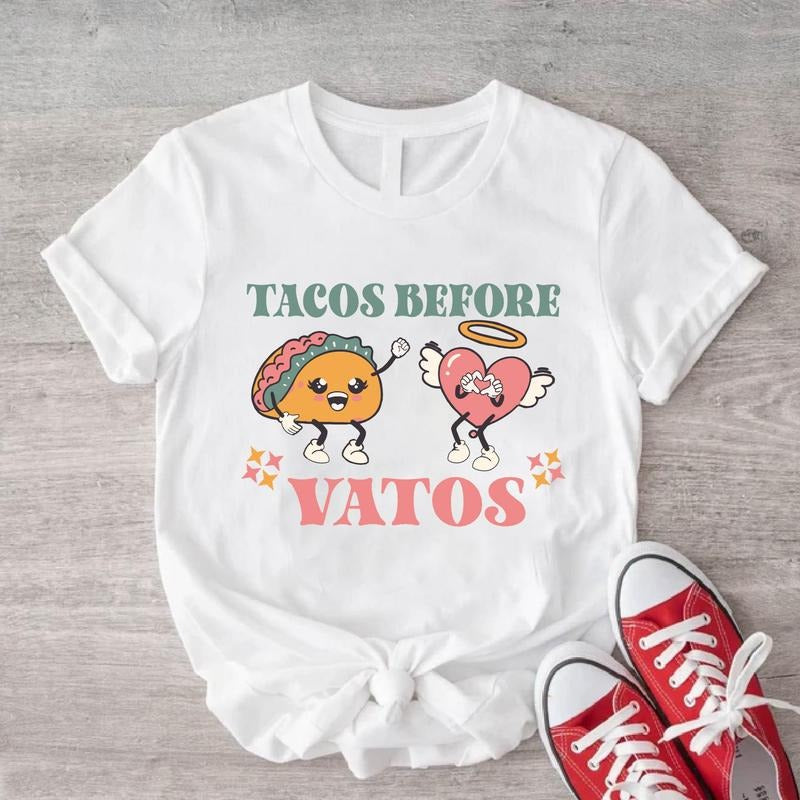 Tacos Before Vatos Shirt, Funny Tacos T-shirt, Tacos Lover Gift For Valentines Day, Mexican Food Tee, Food Lover Short...