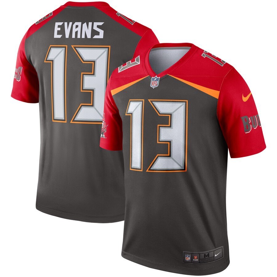 Tampa Bay Buccaneers 13 Mike Evans Inverted Legend Jersey - Pewter