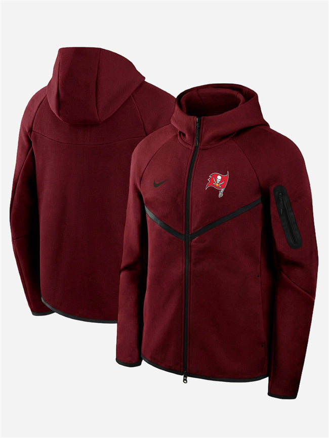 Tampa Bay Buccaneers Red Tech Fleece Full-Zip Windrunner Hoodie