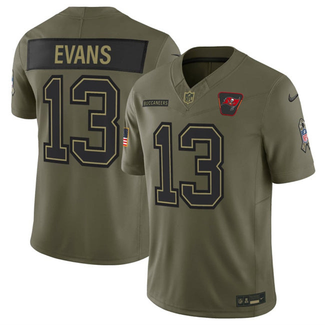Tampa Bay Buccaneers #13 Mike Evans Olive 2025 F.U.S.E. Salute to Service Style 2