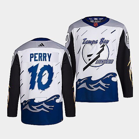 Tampa Bay Lightning #10 corey-perry-white-2022reverse-retro-2.0-authentic-primegreen-jersey
