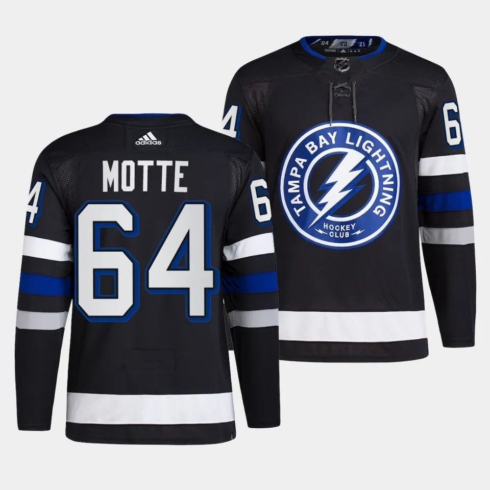 Tampa Bay Lightning #64 Tyler Motte 2023-24 Alternate Black Style 2