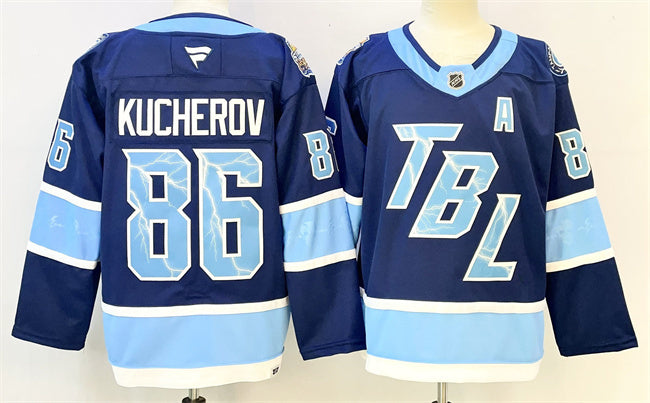 Tampa Bay Lightning #86 Nikita Kucherov Blue 2026 Stadium Series With A Patch