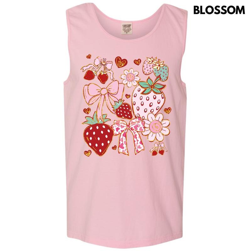 Tank Top - Sweet Strawberry Scene Comfort Colors Tank Top 'NLB' T-Shirts, Hoodie, Sweatshirt | InkThreadWorks.com