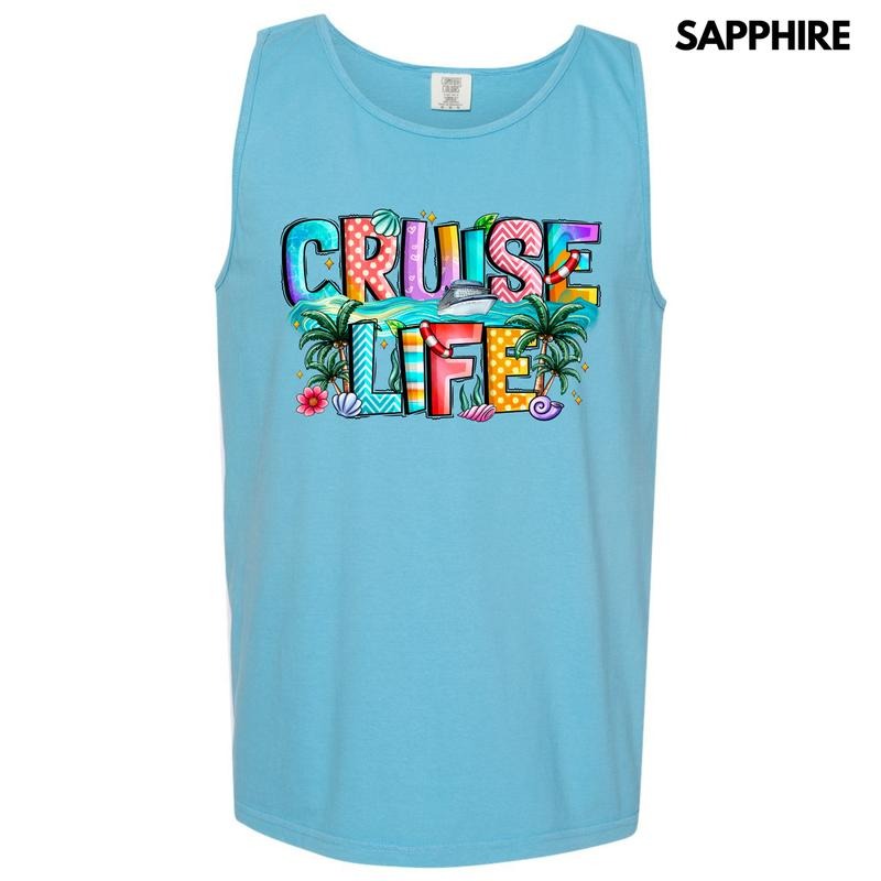 Tank Top -Cruise Life Scene Comfort Colors Tank Top 'NLB' T-Shirts, Hoodie, Sweatshirt | InkThreadWorks.com
