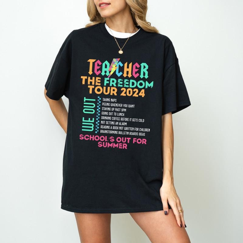 Teacher The Freedom Tour 2024 Shirt And Sweatshirt, Teacher Shirt, ABCD Teacher Tour Shirt, Back To School Sweat, End of Year Shirt