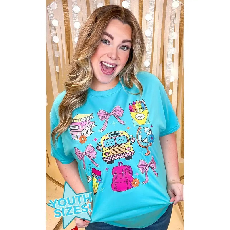 Teacher Things Bow and Bus T-Shirt Hoodie, Sweatshirt | InkThreadWorks.com