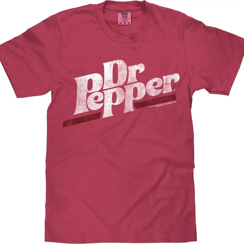 Tee Luv x Comfort Colors Distressed Dr Pepper Logo T-Shirt - Brick Red Hoodie, Sweatshirt | InkThreadWorks.com