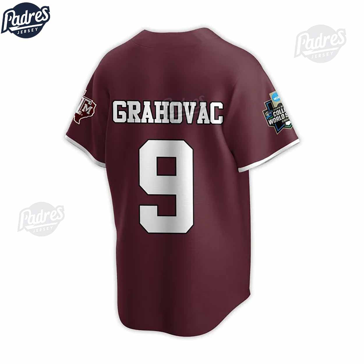 Texas A&M Aggies 2024 College World Series Champions Custom Dark Red Baseball Jersey - Padres Jersey Oasis: Elevate Your Baseball Style Game