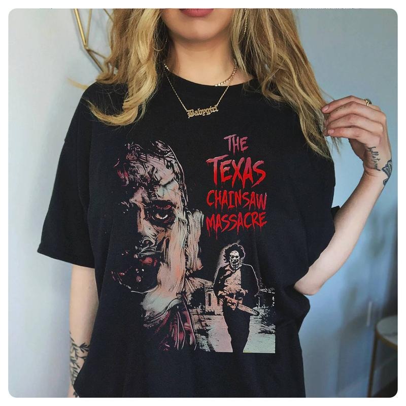 Texas Chainsaw Massacre - Collage Shirt Leatherface Shirt Horror Halloween Shirt Horror Movie Shirt Retro 90s Halloween Shirt