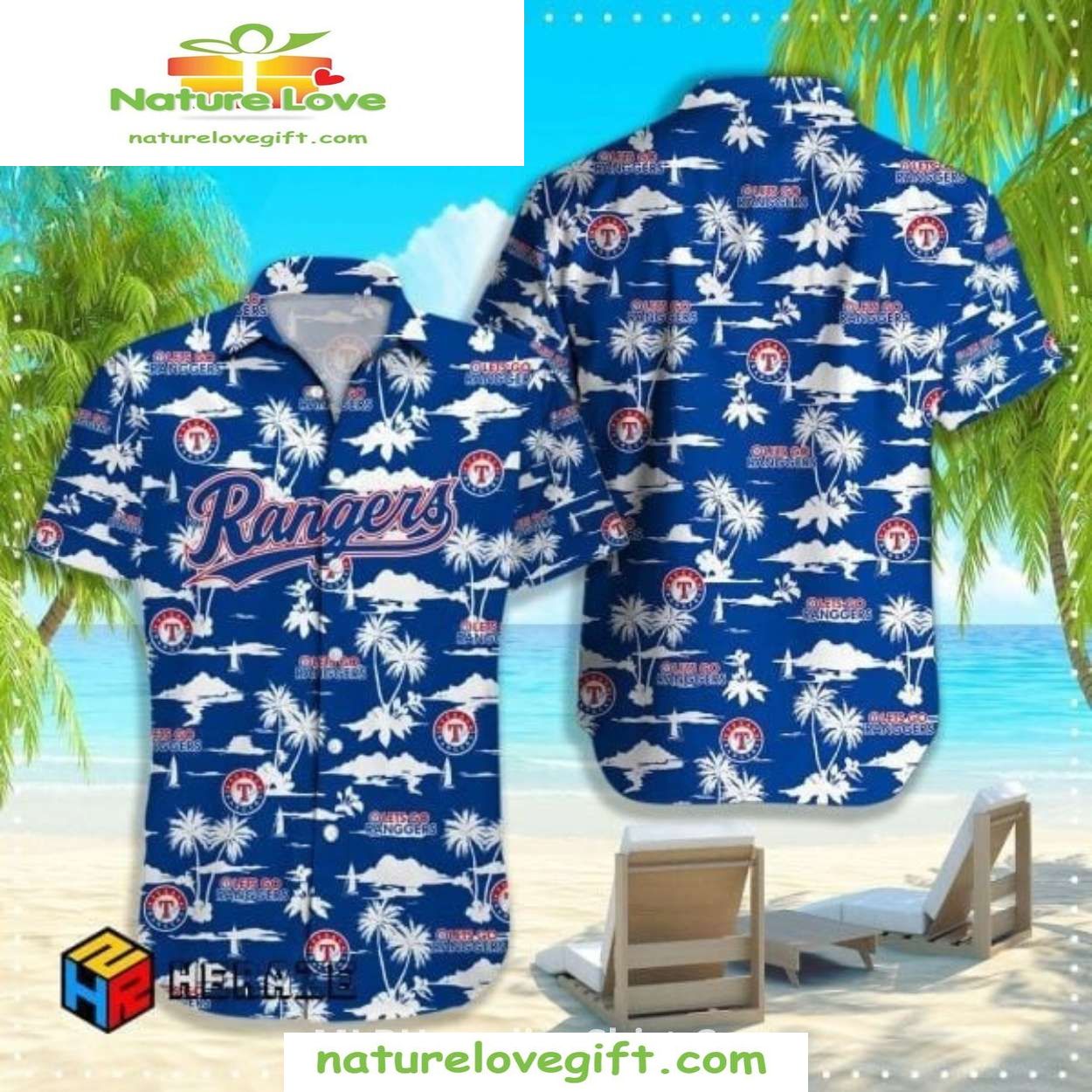 Texas Rangers Hawaiian Shirt With Fighter Jets Palm Trees MLB Baseball Apparel