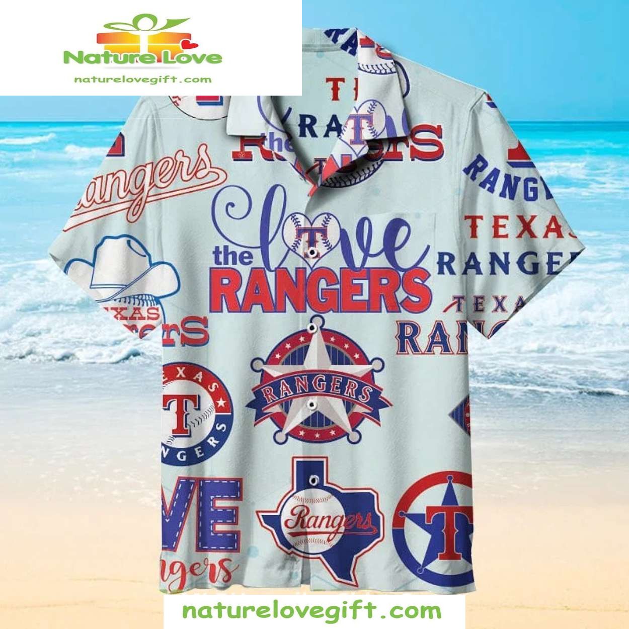 Texas Rangers Hawaiian Shirt MLB Aloha Shirt With Logo Typography