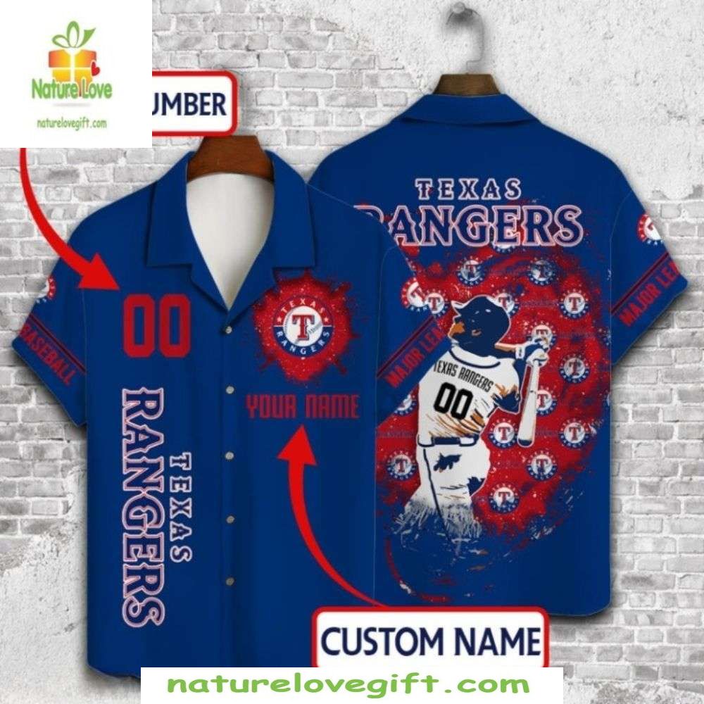 Texas Rangers Hawaiian Shirt Custom MLB Baseball Tropical Shirt