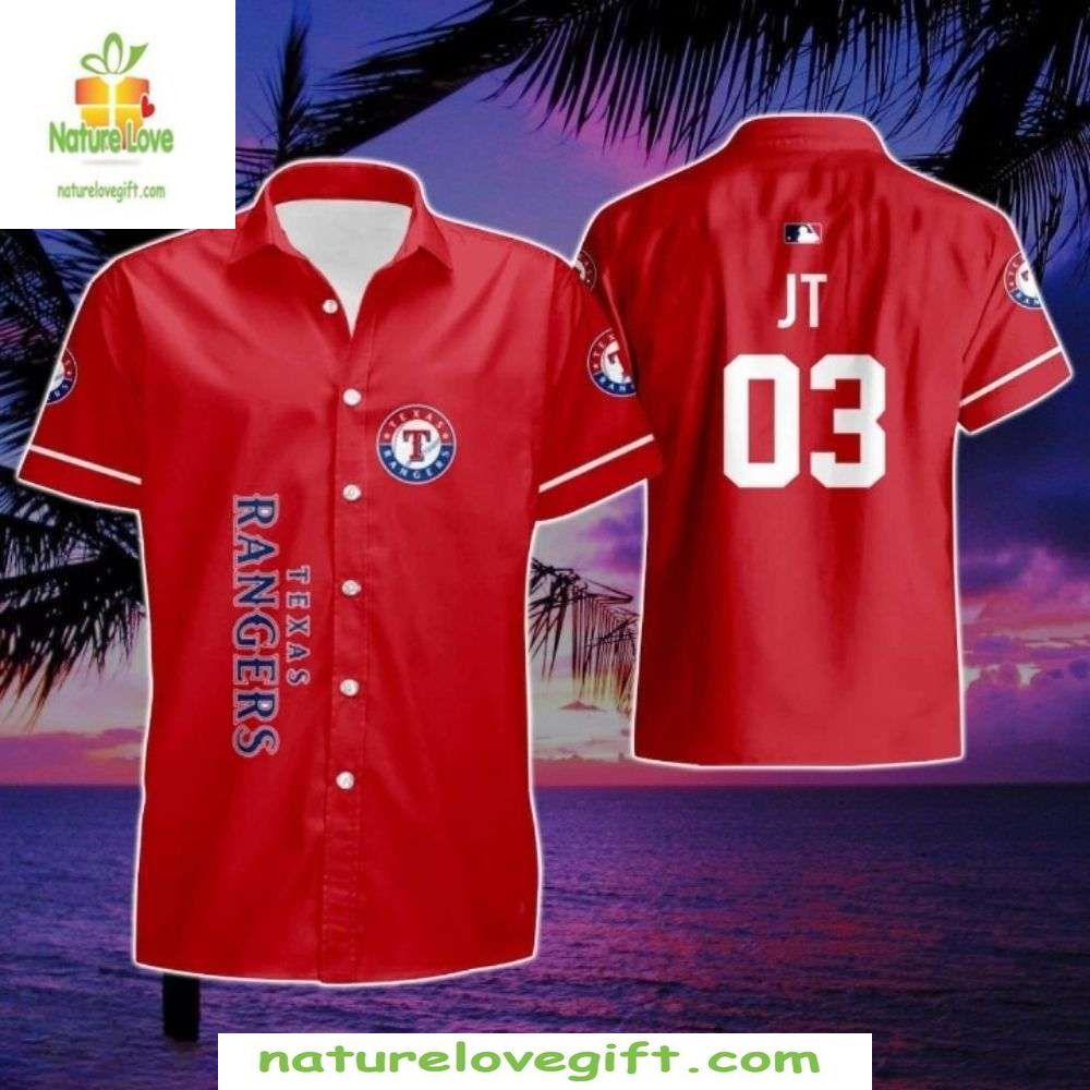 Texas Rangers Hawaiian Shirt Personalized Red Jersey Style Baseball Apparel