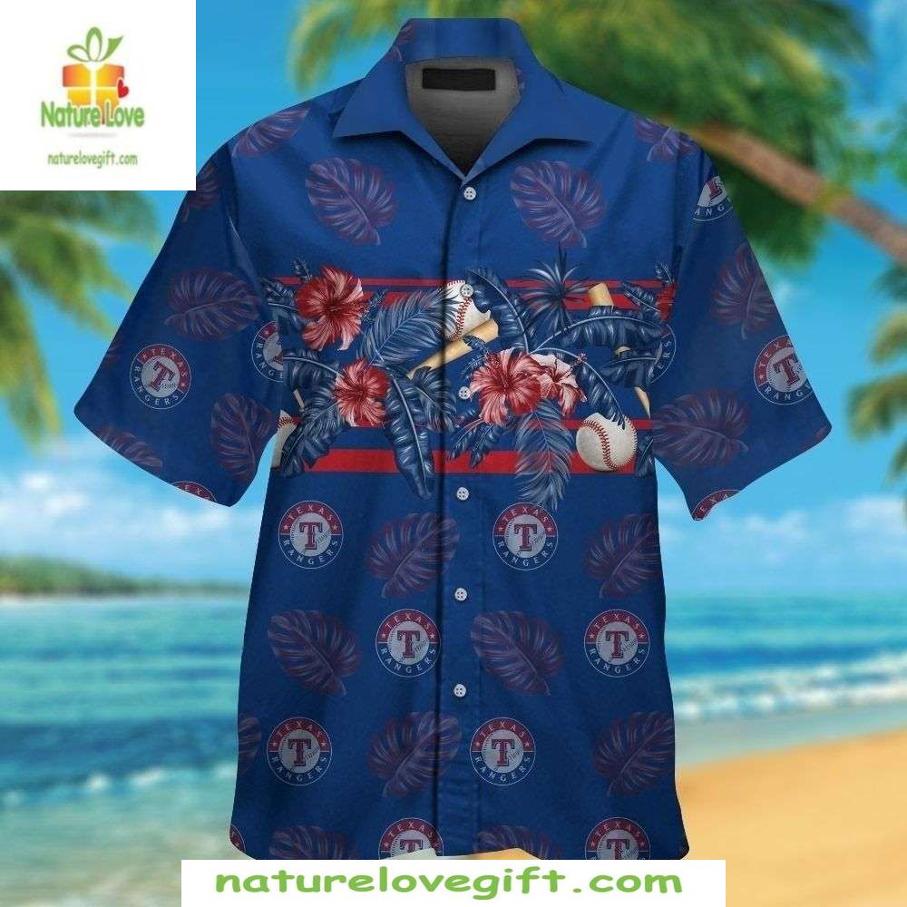 Texas Rangers Hawaiian Shirt Tropical Baseball MLB Fan Apparel