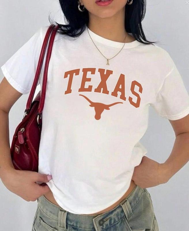 Texas Vintage Sport Teams NCAA Collection Unisex Crewneck Black Baby Tee, Graphic Team Collection Baby Tee, Gift For NCAA Fans