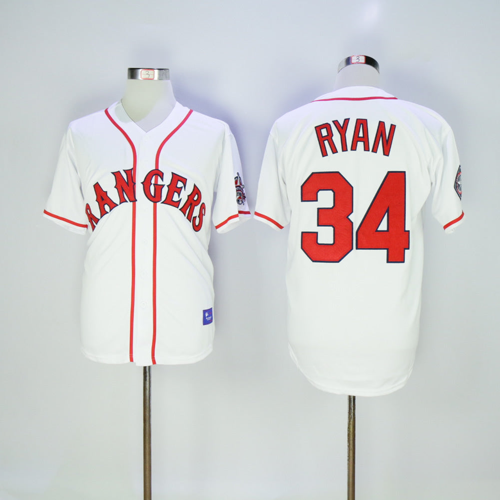 Texas Rangers #34 Rangers 34 White Retro