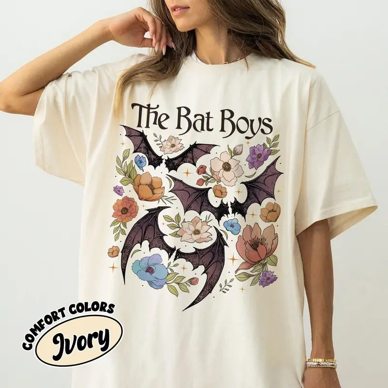 The Bat Boys FlowerShirt, Acotar Graphic Bookish Fan Shirt, The Night Court T Shirt, Gift For Book Lover