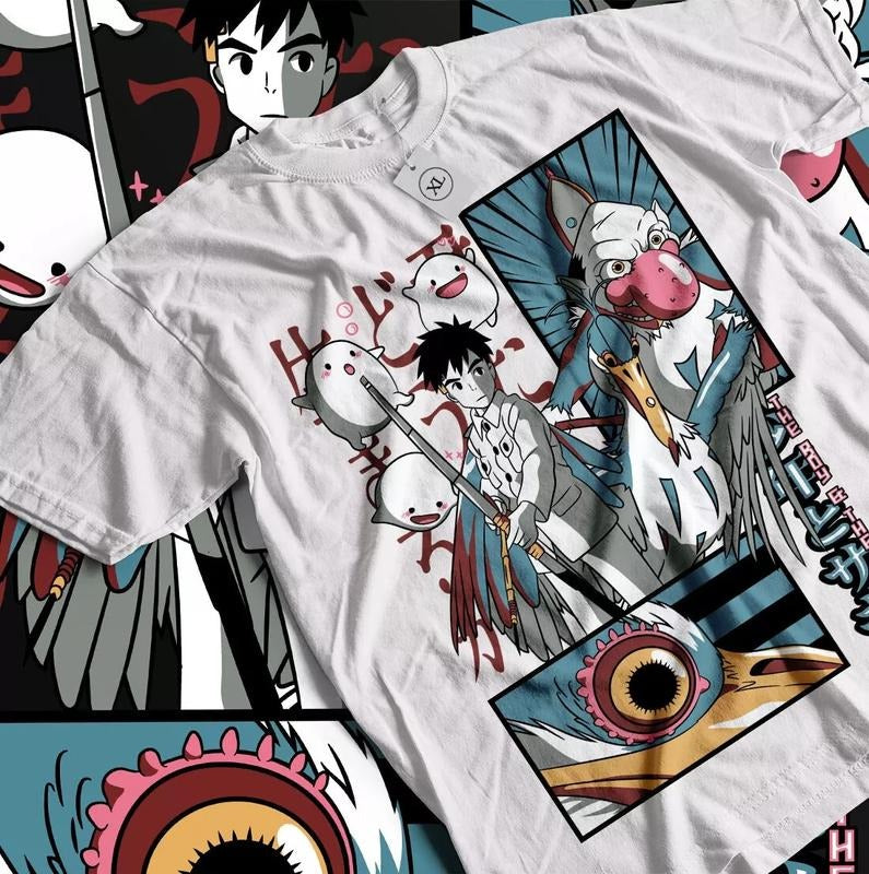 The Boy and the Heron T-shirt Girl Anime shirt Manga art Gift Shirt All Size Hoodie, Sweatshirt | InkThreadWorks.com
