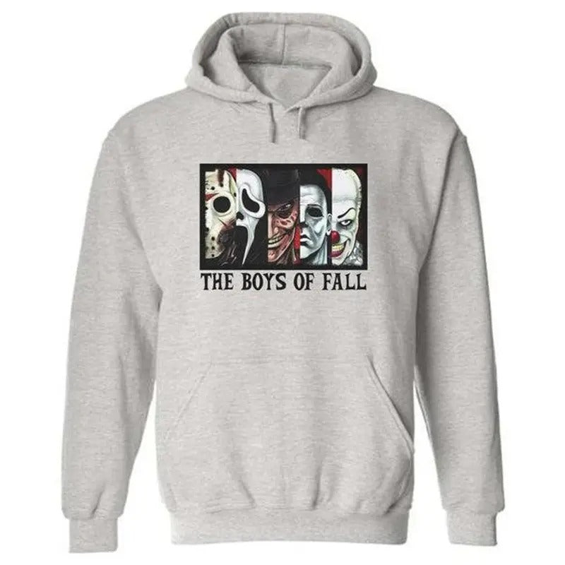 The Boys Of Fall Halloween Horror Movie Characters Hoodie, Jason M1chael Myers Ghostface Horror Characters Hoodie for men & women Menswear Shirt pink hoodie