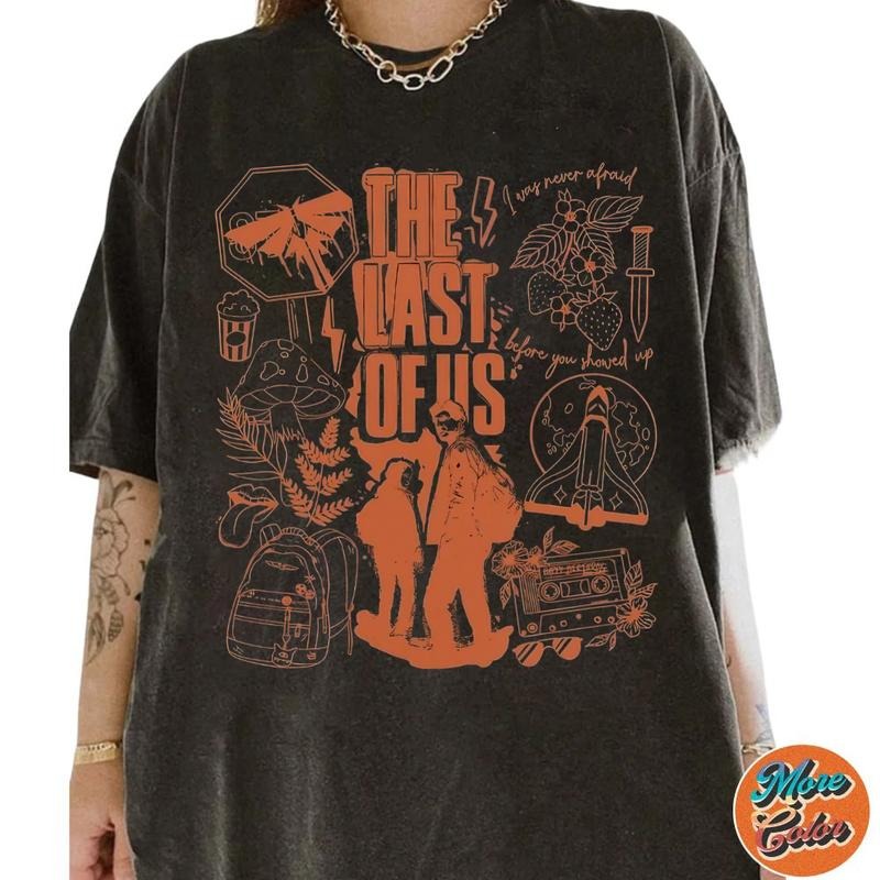 The Last Of Us Movie Doodle Art Shirt, Cotton Unisex T-Shirt, Crew Neck, Size S- 4XL, Menswear Top, Womenswear Top Underwear Streetwear