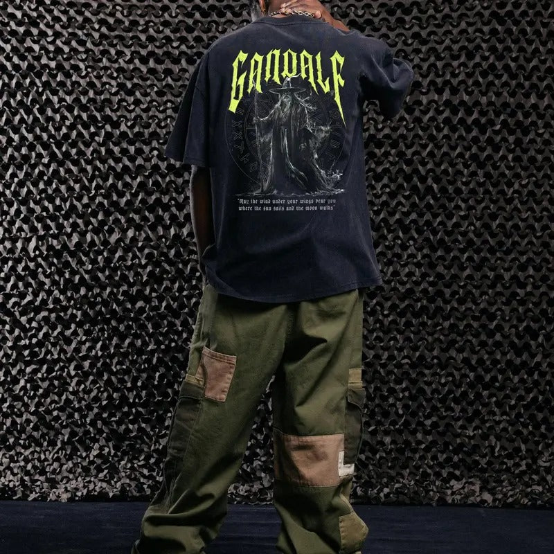 The Lord Of The Rings Gandalf The Great Witch Vintage T-Shirt Trending Movie Shirt Menswear Womenswear Streetwear Movie Fans Graphic Casual Top Fitted