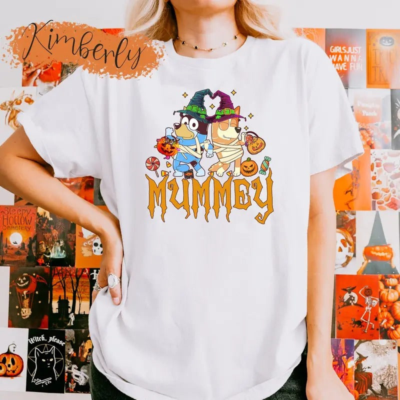 The Mummey BLy Halloween Shirt, Bly Shirt, Blu.e. Dog Halloween Tee, Bly and Bingo Shirt, Spooky Shirt, 's Costumes...