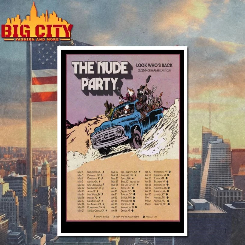 The Nude Party 2026 North American Tour Poster t-shirt