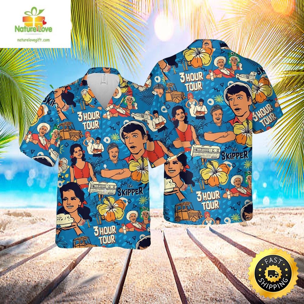 Gilligan Island The Skippers Three Hour Tour Tropical Hawaiian Shirt