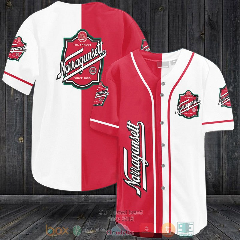 The Famous Narragansett red white Baseball shirt