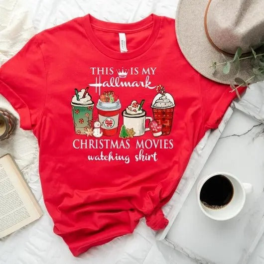 This Is My Movie Watching Tshirts, Hallmark Christmas Movies tshirt, Holiday Spirit Shirts, Cute Christmas Shirt,...