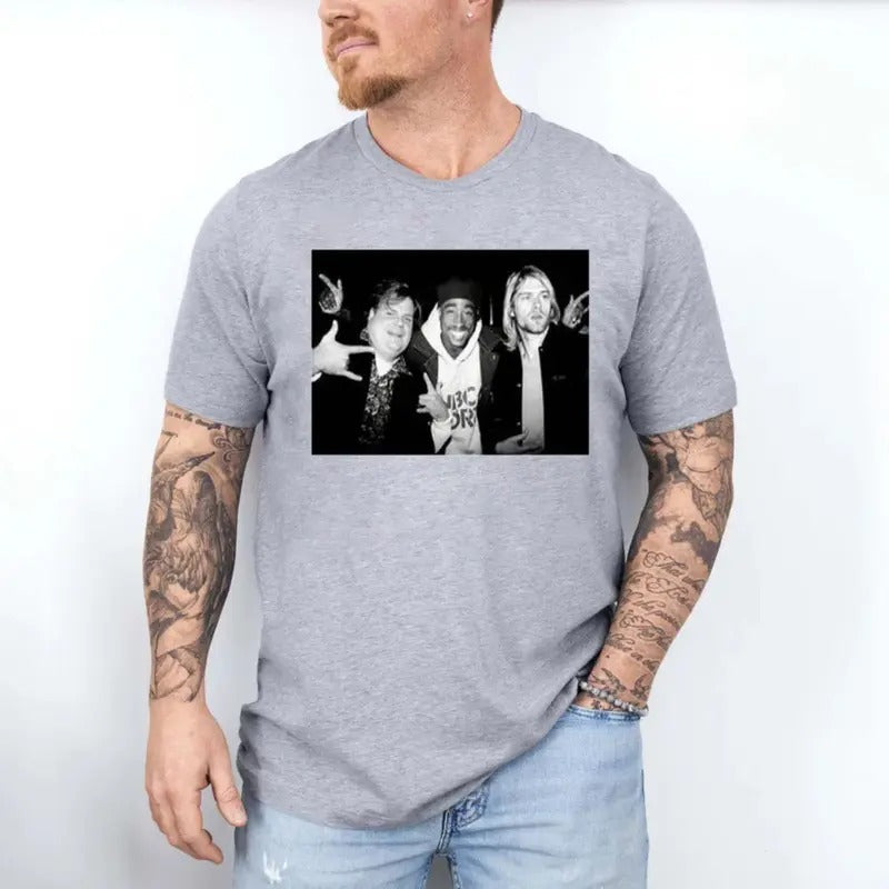 Three Men Partying Unisex Men's Cotton Crew T Shirt Vintage 90s Streetwear Hip Hop, Unisex Short Sleeve Tee Menswear...