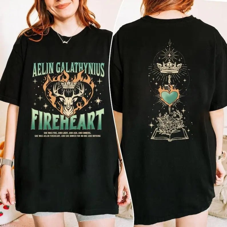Throne Of Glass Fan shirt, Aelin Galathynius Shirt, Fireheart Aelin Shirts, Kingsflame The Thirteen, Gift For Book Lover,...