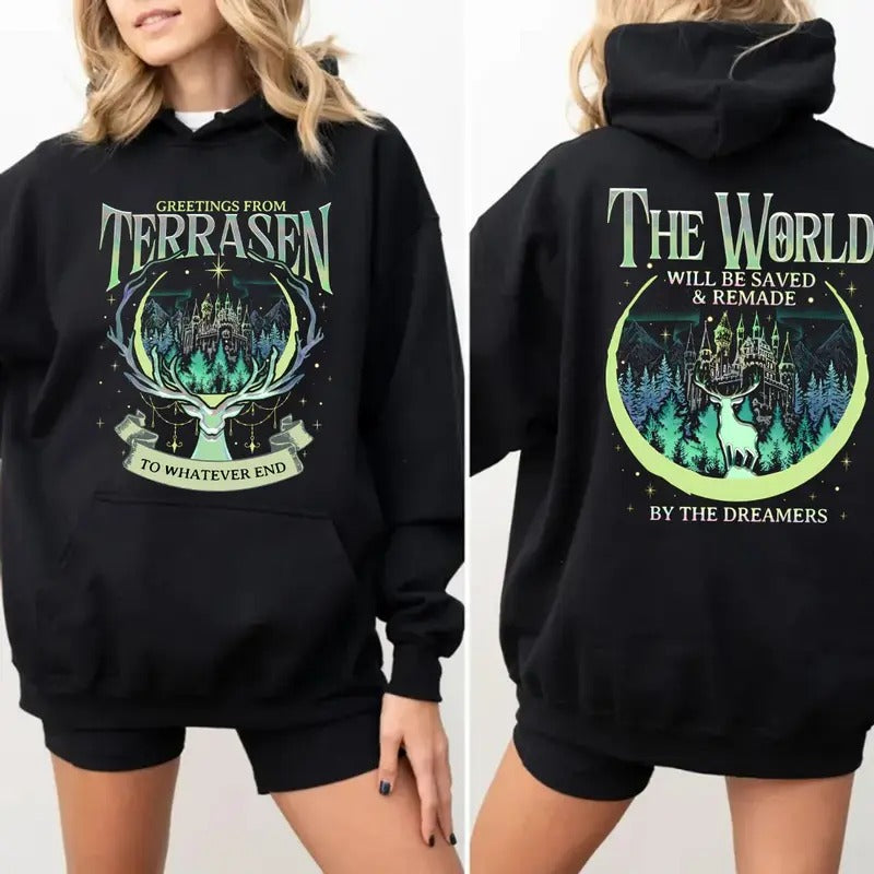Throne Of Glass Hoodie, Sjm Terrasen Sweatshirt, Reading Lover, Book Lover Shirt, Elirea Crescent City Aelin Galathynius,...