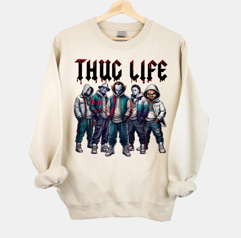 Thug Life Horror Movie Shirt, Friends Horror Characters Shirt, Horror Movie Killers Shirt, Scary Shirt, Halloween Shirt, Friend Horror Shirt