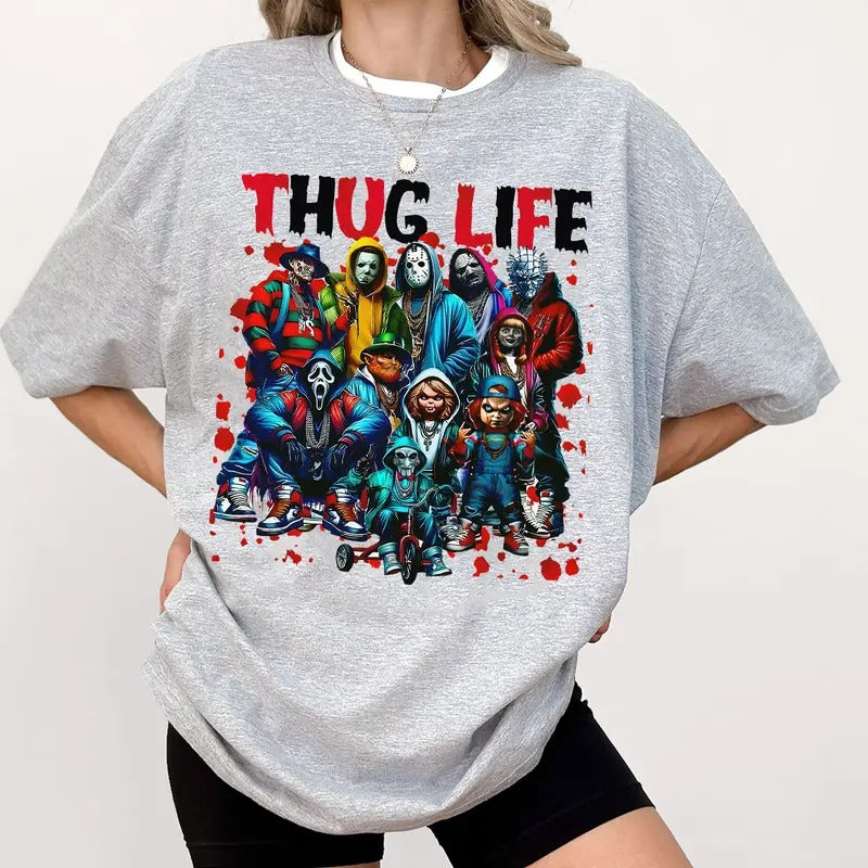 Thug Life Horror Movie Shirt, Movie Killer Shirt, Scary Halloween Shirt, Horror Friend Shirt, Halloween Vibes Shirt, Retro Halloween Shirt