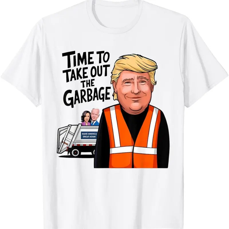 Time To Take Out The Garbage Funny MAGA Trump President 2024 T-Shirt Hoodie, Sweatshirt | InkThreadWorks.com