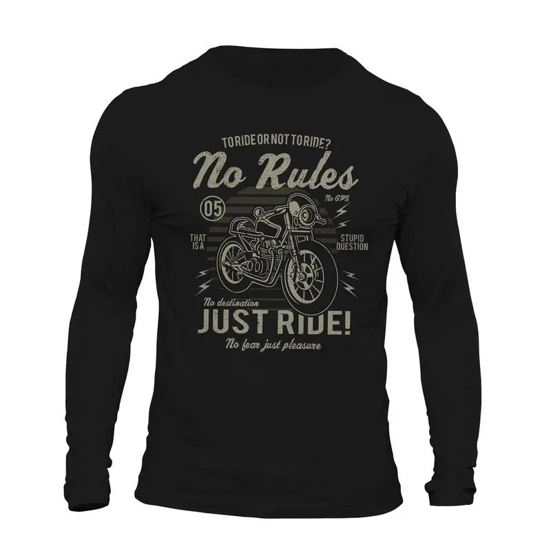 To Ride or Not To Ride Motorcycle Riding Long Sleeve Men's T-Shirt Casual Classic
