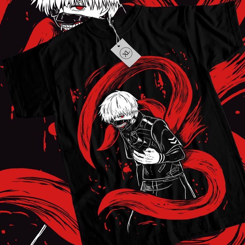 Tokyo Ghoul Anime T-Shirt & Sweatshirt, Ken Kaneki Horror Kagune Graphic Tee, Anime Manga Lover Gifts Ball Cotton