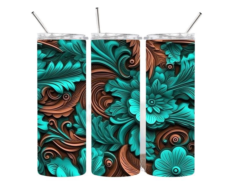 Tooled Leather Design 20oz Stainless steel tumbler T-Shirts, Hoodie, Sweatshirt | InkThreadWorks.com