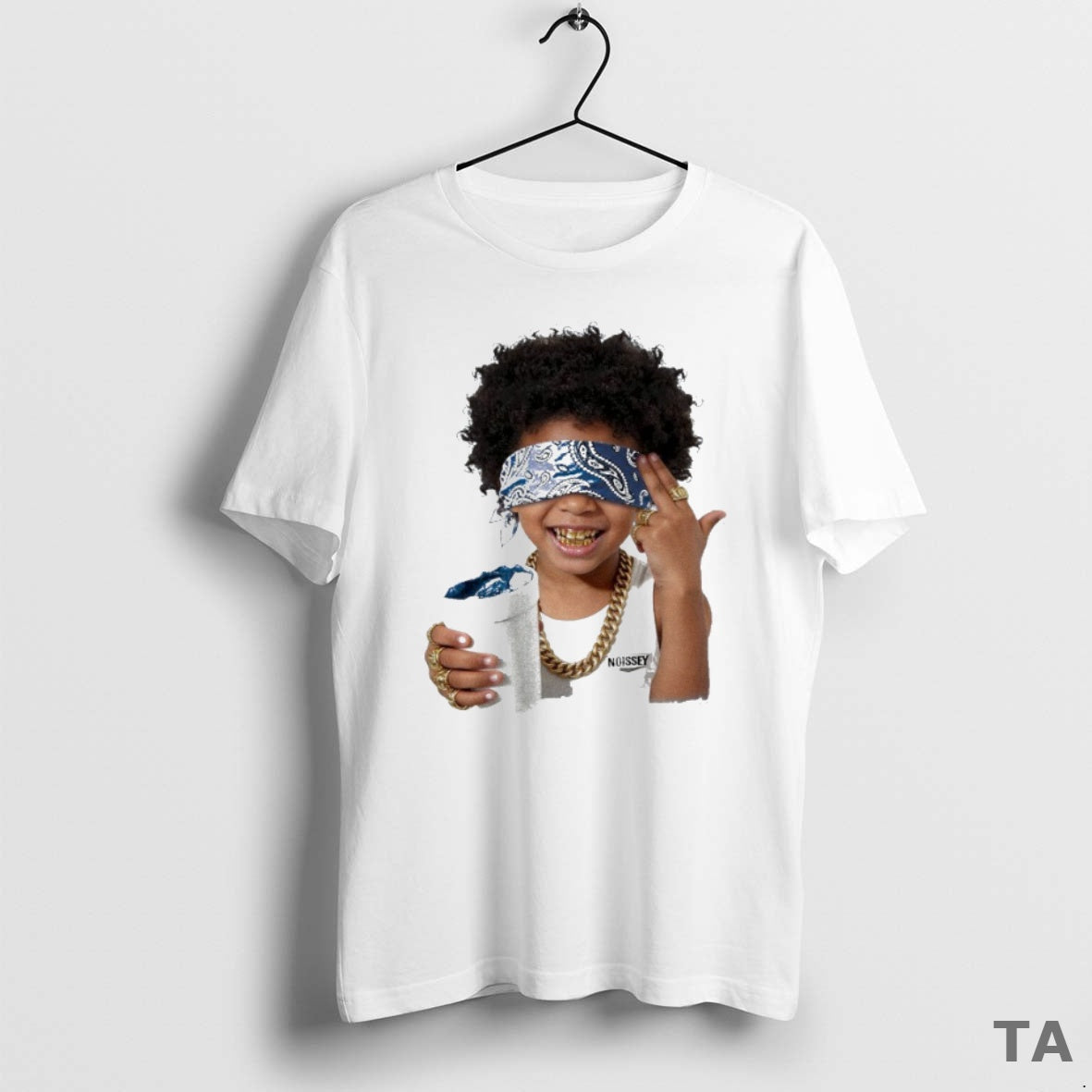 Top Blue Paisley Headscarf Blindfolded Child T Shirt Sweater Hoodie, Sweatshirt | InkThreadWorks.com