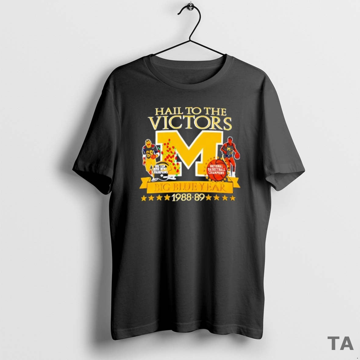 Top Michigan Wolverines Hail To The Victors 1988 1989 Big Blue Year Champions T-Shirts, Hoodie, Sweatshirt