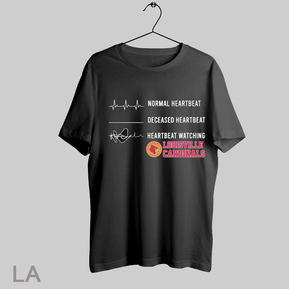 Top Normal Heartbeat Deceased Heartbeat Watching Louisville Cardinals T Shirt