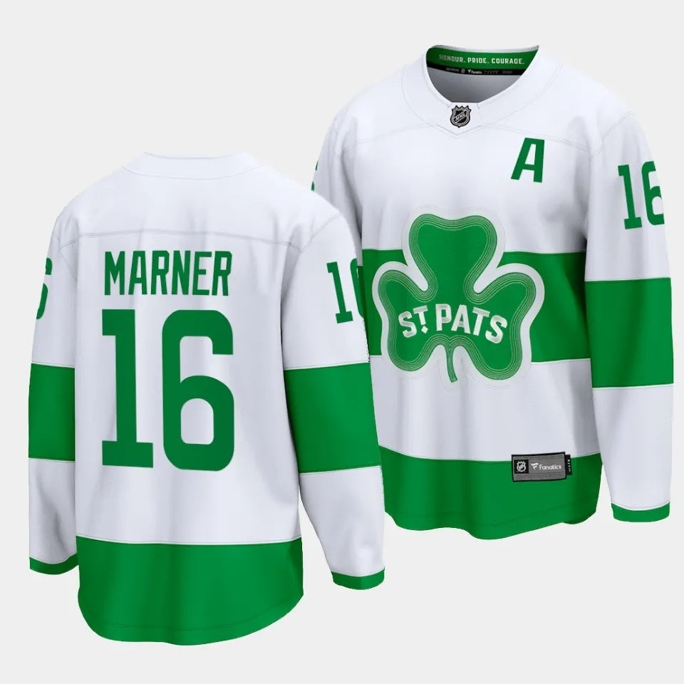 Toronto Maple Leafs #16 Mitch Marner 2024 St. Patricks Alternate White Jersey