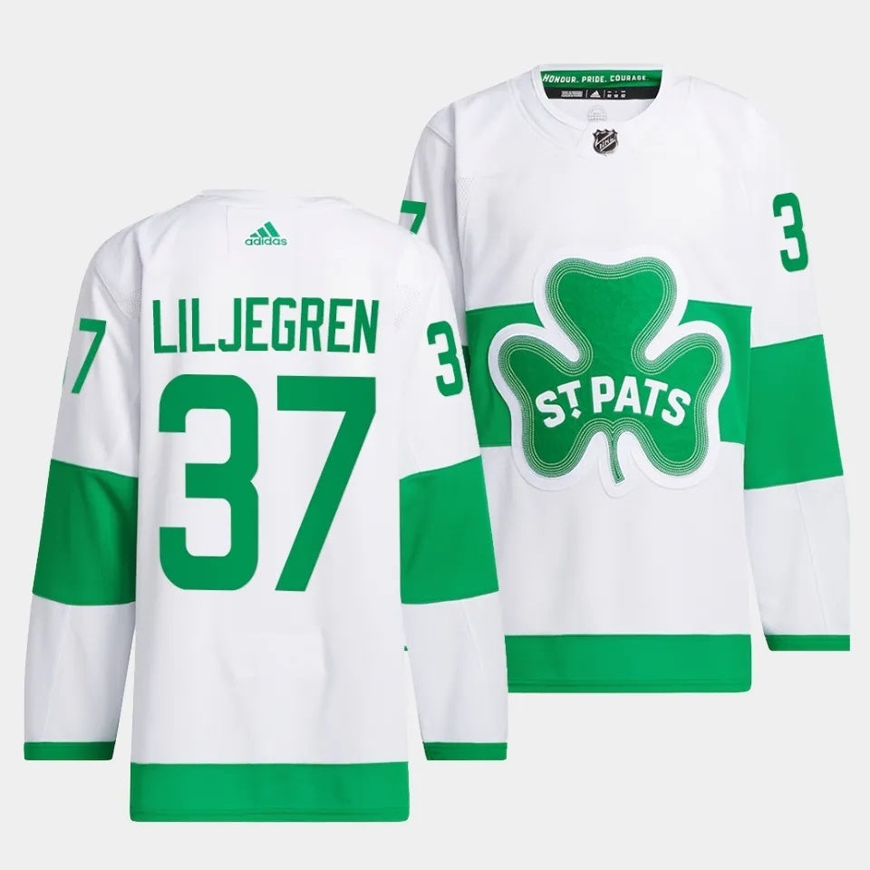 Toronto Maple Leafs #37 Timothy Liljegren 2024 St. Patricks Alternate Authentic Jersey