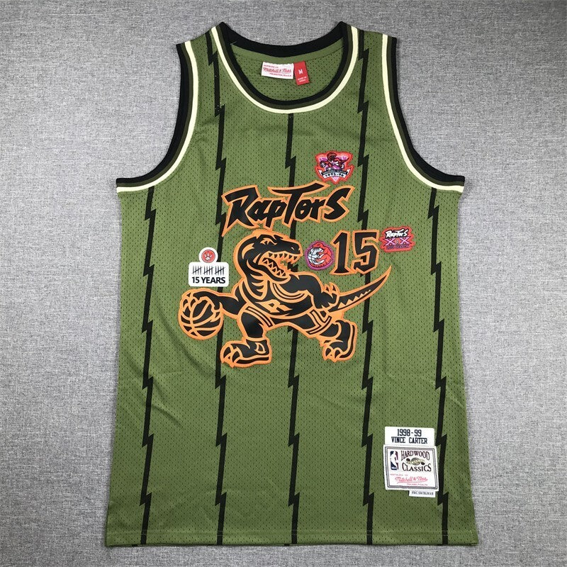 Toronto Raptors #15 Vince Carter Raptors 15 Green s-xxl Style 4