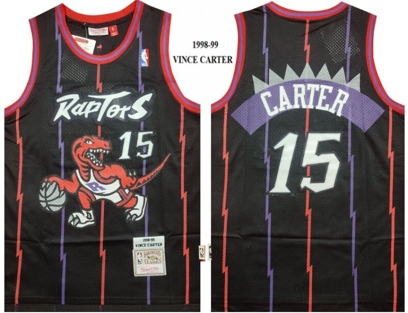 Toronto Raptors #15 Vince Carter Raptors Carter Big Dragon 1998-99 Classic Edition Black Red Premium Mesh