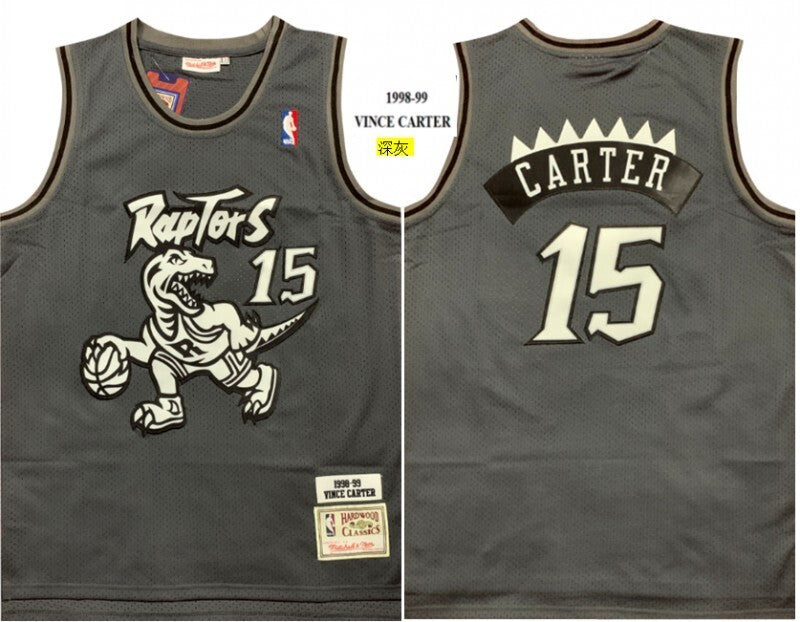 Toronto Raptors #15 Vince Carter Raptors Carter Big Dragon 1998-99 Classic Edition Gray White Premium Mesh