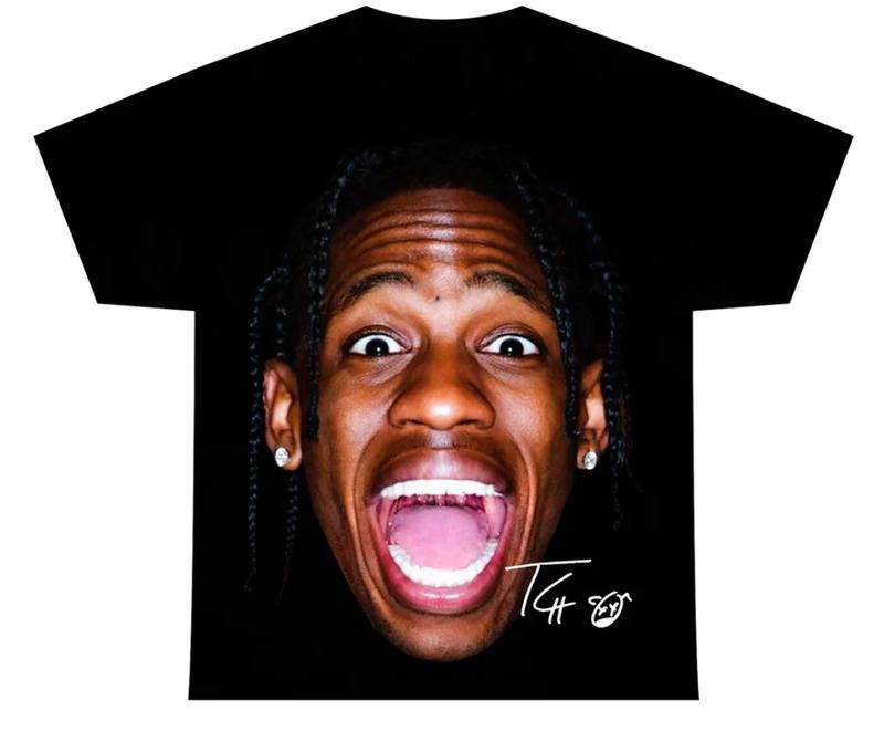 Travis Scott T-SHIRT Rap Tee Concert Merch Rare Hip Hop Graphic Print